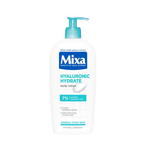 Mixa Hyaluronic Hydrate Интензивно хидратиращ лосион за тяло за нормална към суха кожа x400 мл
