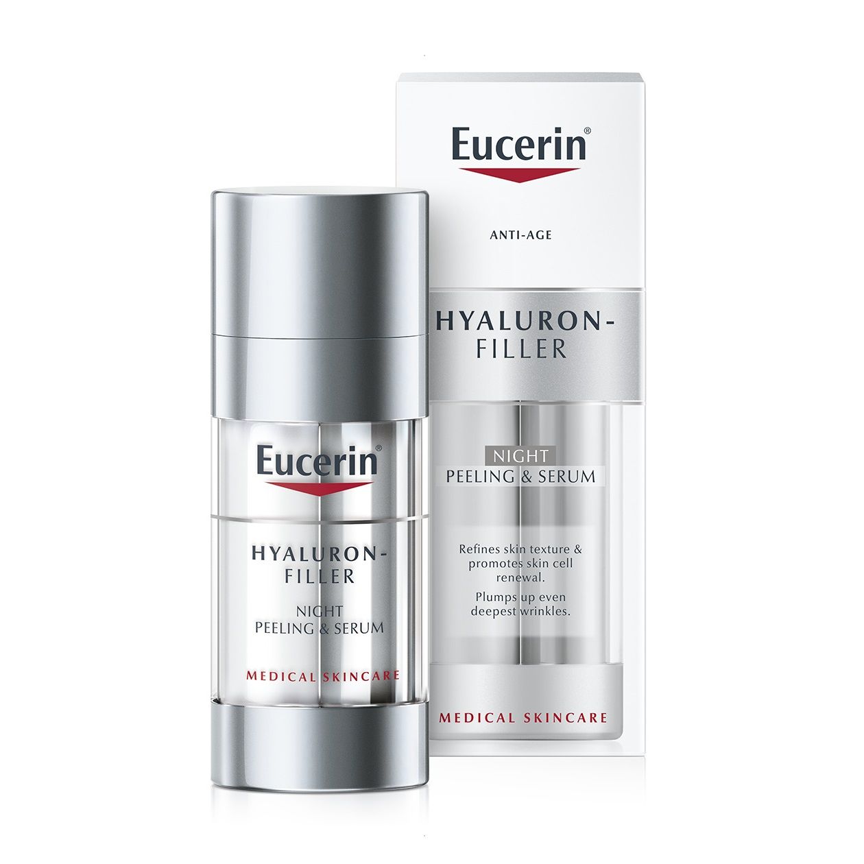 Eucerin Hyaluron-Filler Нощен пилинг и серум за лице против стареене х30 мл