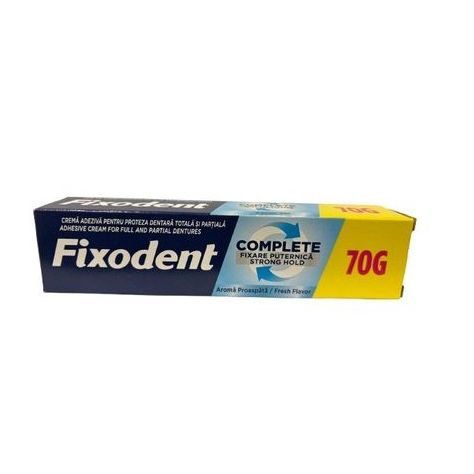 Fixodent Complete Strong Hold Fresh Фиксиращ крем за зъбни протези с лек ментов вкус х70 грама