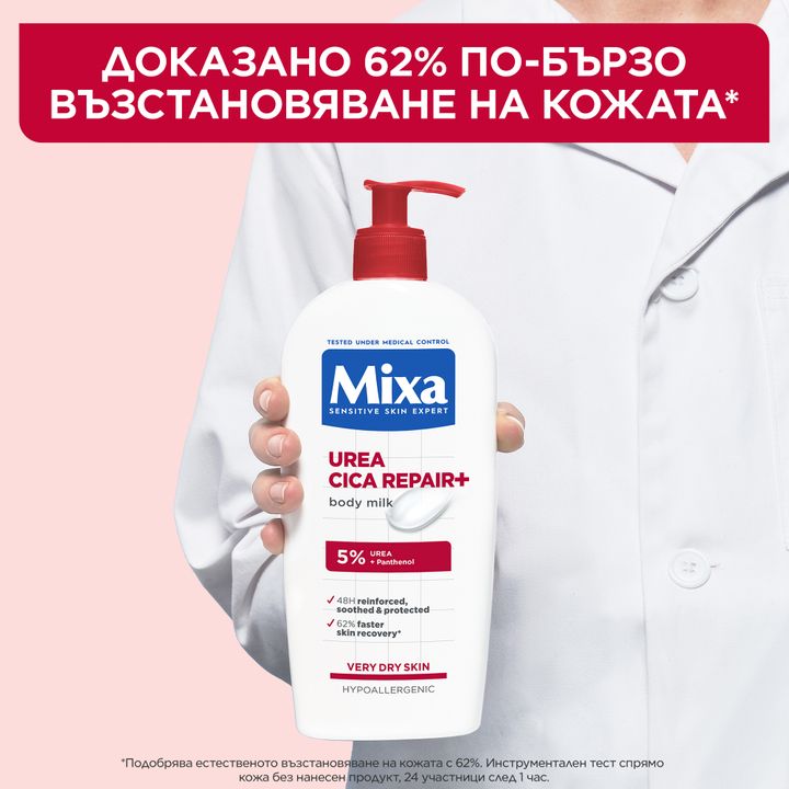 Mixa Urea Cica Repair Регенериращо мляко за тяло за много суха кожа x400 мл