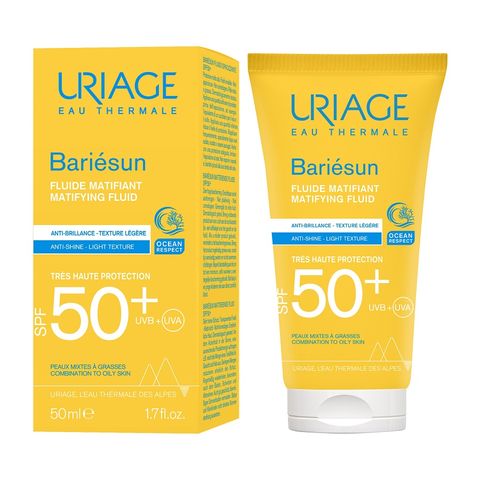 Uriage Bariesun Матиращ слънцезащитен флуид за лице с много висока защита за комбинирана и мазна кожа SPF50+ х50 мл