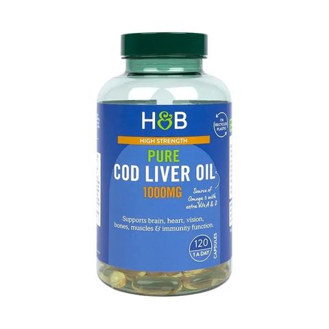 Омега-3 рибено масло от черен дроб на треска 1000мг х120 капсули Holland and Barrett