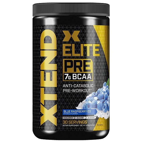 Xtend Elite Pre BCAA Предтренировъчен продукт с вкус на замразена синя малина x405 грама