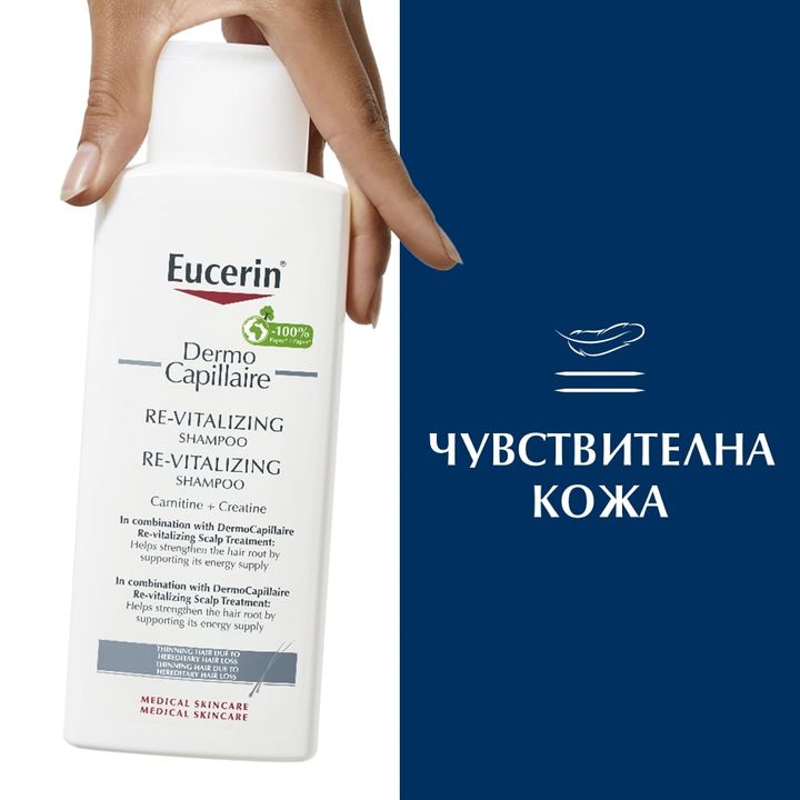 Eucerin DermoCapillaire Ревитализиращ шампоан против косопад х250 мл