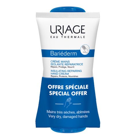 Uriage Bariederm Промо комплект Възстановяващ и подхранващ крем за ръце за суха и увредена кожа 2x50 мл