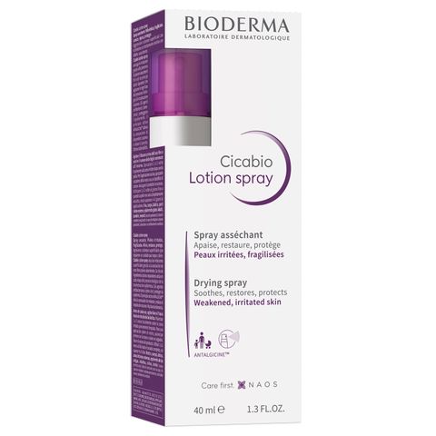 Bioderma Cicabio Изсушаващ спрей за раздразнена и увредена кожа x40 мл