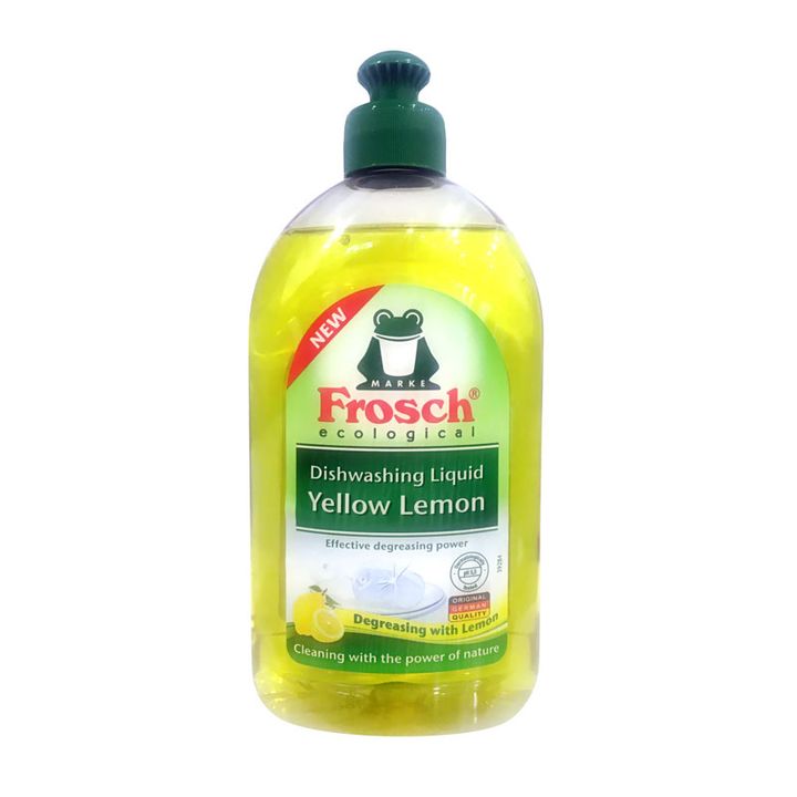 Frosch Dishwashing Liquid Yellow Lemon Течен препарат за миене на съдове с жълт лимон x500 мл