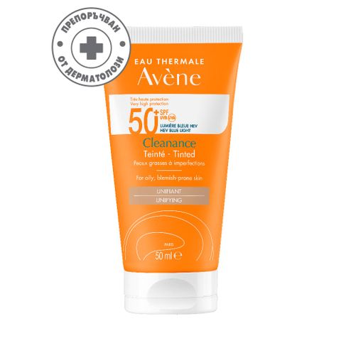 Avene Cleanance Sun Слънцезащитен тониран крем за лице за мазна кожа, склонна към акне SPF50+x50 мл