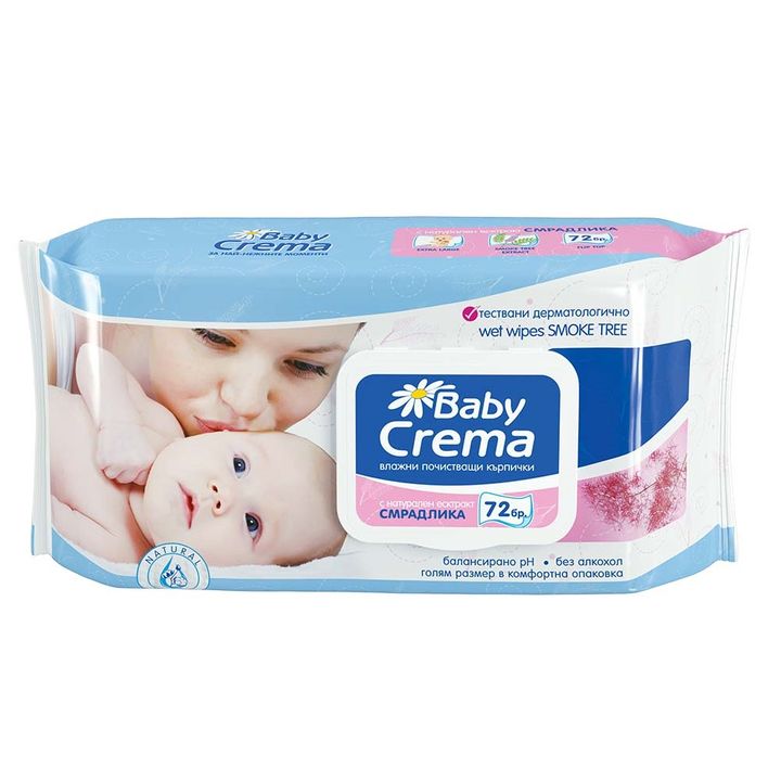 Baby Crema Влажни кърпички с екстракт от смрадлика x72 броя