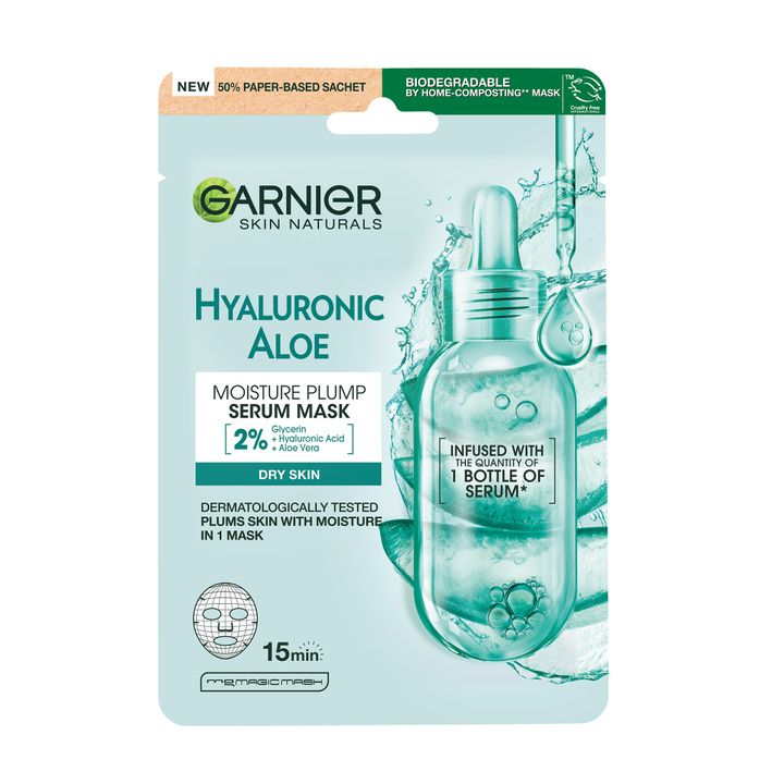 Garnier Skin Naturals Hyaluronic Aloe Хидратираща и освежаваща маска за лице x1 брой