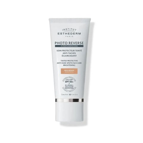 Esthederm Photo Reverse SPF50+ Изсветляващ слънцезащитен крем за лице х50 мл, Medium Beige