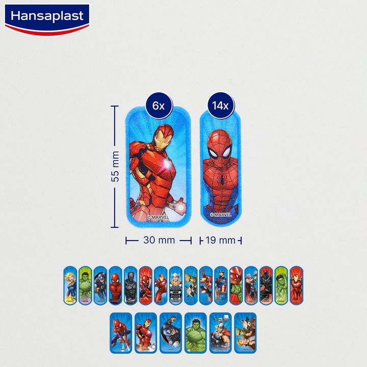Hansaplast Avengers Детски пластири за предпазване на малки рани х20 броя