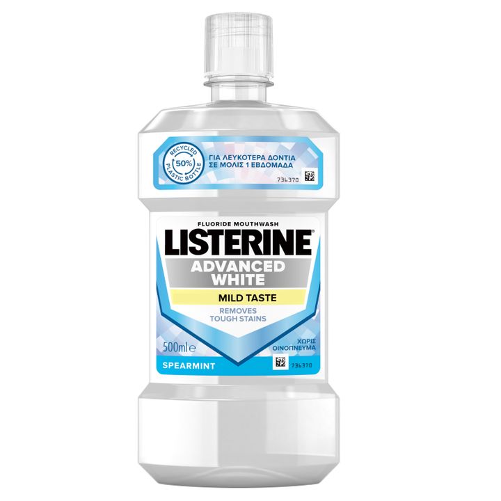 Listerine Advanced White Mild Taste Вода за уста x500 мл