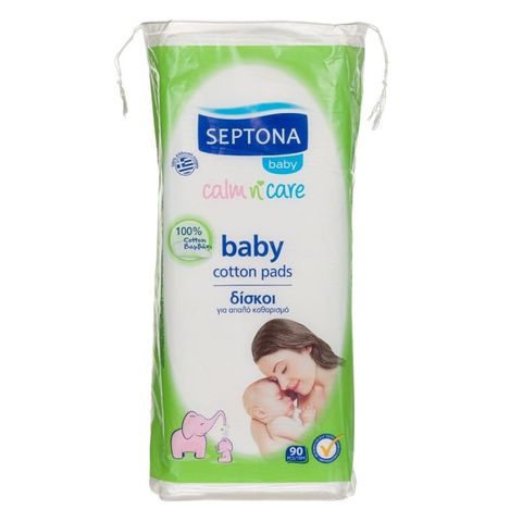Septona Baby Памучни тампони за почистване на бебешка кожа x90 броя