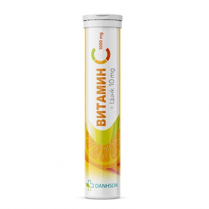 Витамин С 1000 mg + Цинк 10 mg x20 ефервесцентни таблетки Danhson