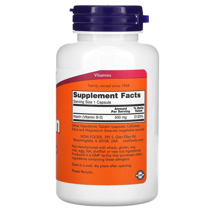 Now Foods Ниацинамид 500мг х100 таблетки