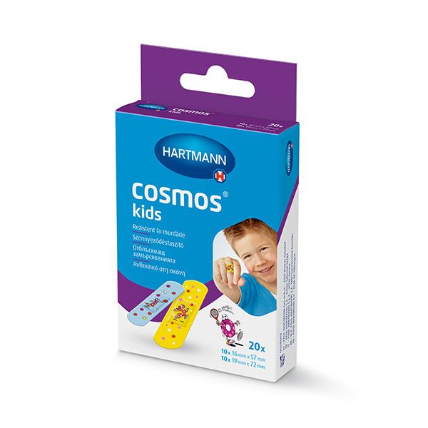 Hartmann Cosmos Kids Водоустойчив пластир за малки рани, в 2 размера х20 броя