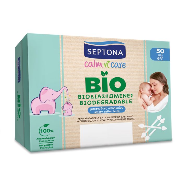 Septona Baby Клечки за уши с ограничител x50 броя