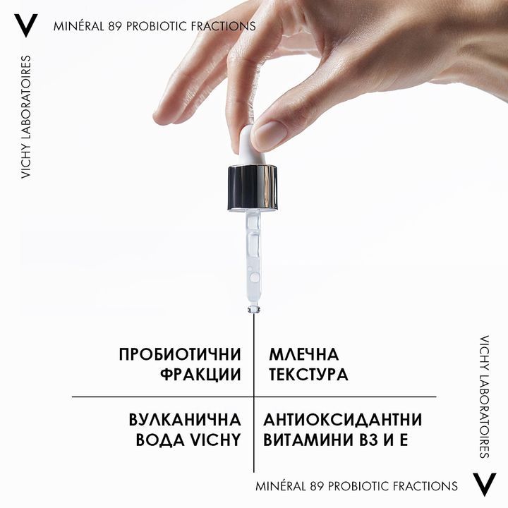 Vichy Mineral 89 Probiotic Fraction Регенериращ и възстановяващ серум за лице с пробиотични фракции x30 мл