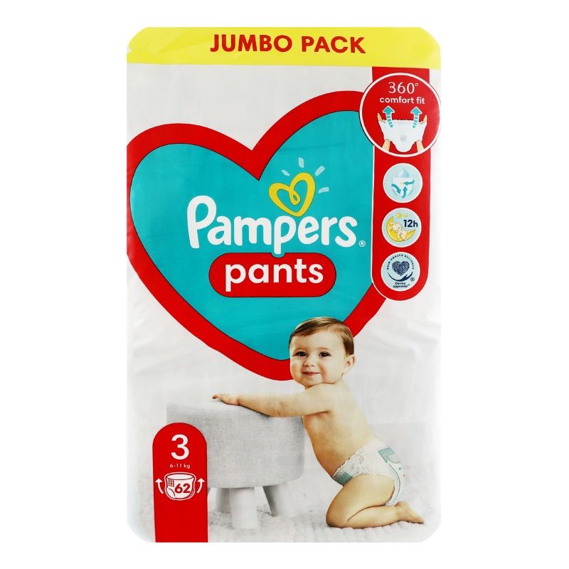 Памперс Гащи JP 3 Миди 6-11КГ 62 Броя
