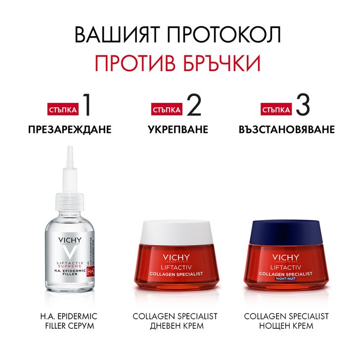Vichy Liftactiv Collagen Specialist Нощен крем за лице с усъвършенствано действие против бръчки х50 мл
