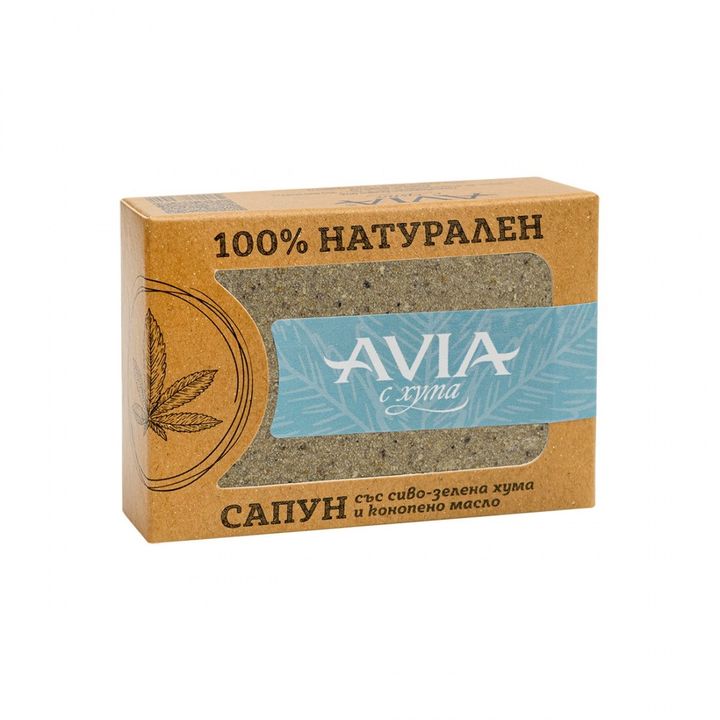 Avia Натурален сапун със сиво-зелена хума и конопено масло x110 грама