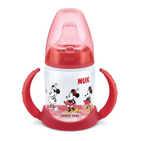 Nuk First Choice Temperature Control Minnie Mouse Шише за сок със силиконов накрайник за деца от 6 до 18 месеца x150 мл, Red
