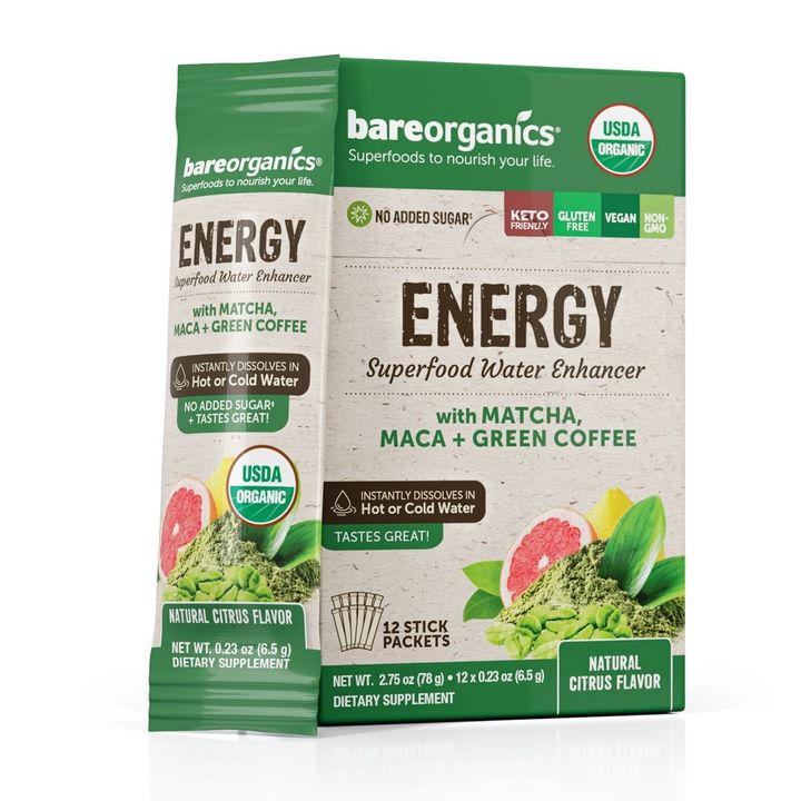 BareOrganics Енергия Овкусител за вода х12 броя