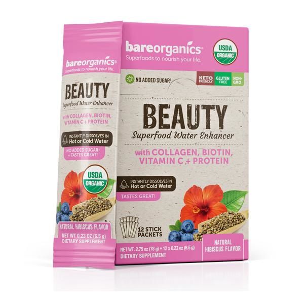 BareOrganics Красота Овкусител за вода х12 броя