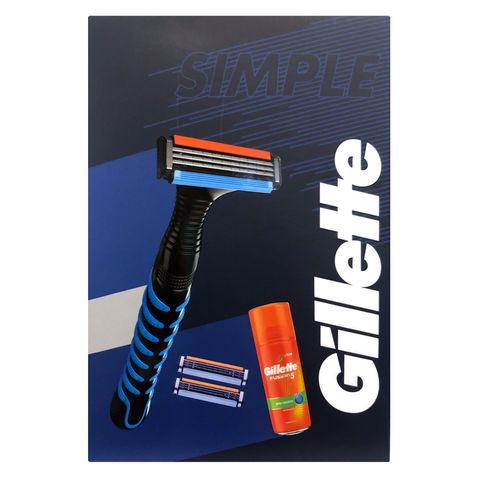 Gillette Промо комплект Sensor 3 Самобръсначка с резервни ножчета и Fusion 5 Гел за бръснене за мъже с чувствителна кожа
