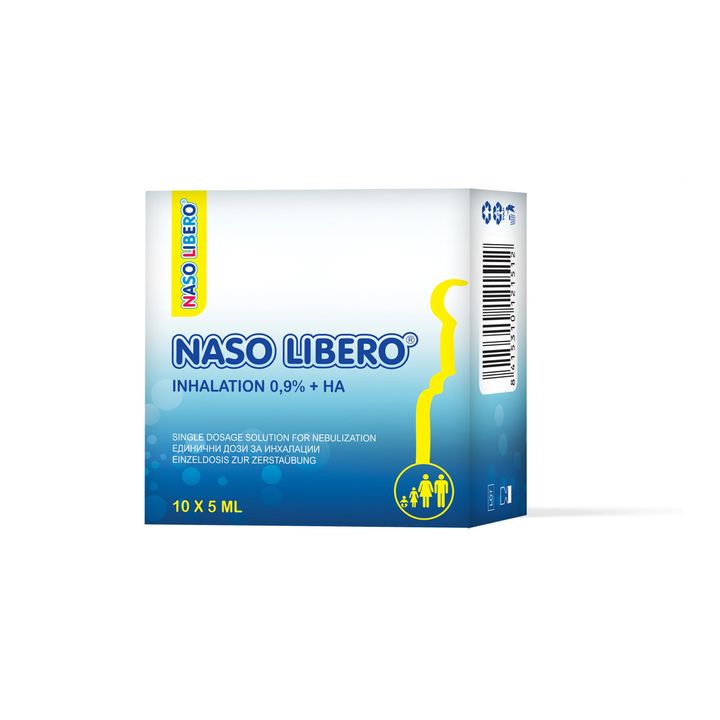 Naso Libero Inhalation 0.9% + HA разтвор за инхалации в монодози, 0.9% NaCl + HA 5мл х10 ампули