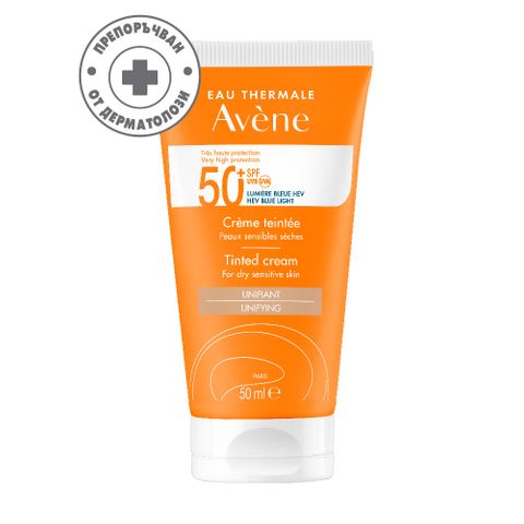 Avene Eau Thermale Слънцезащитен тониран крем за суха чувствителна кожа SPF50+ x50 мл