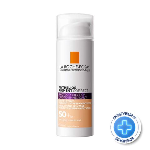 La Roche-Posay Anthelios Pigment Correct Оцветен крем за лице за фотозащита и фотокорекция SPF50+ x50 мл, светъл нюанс