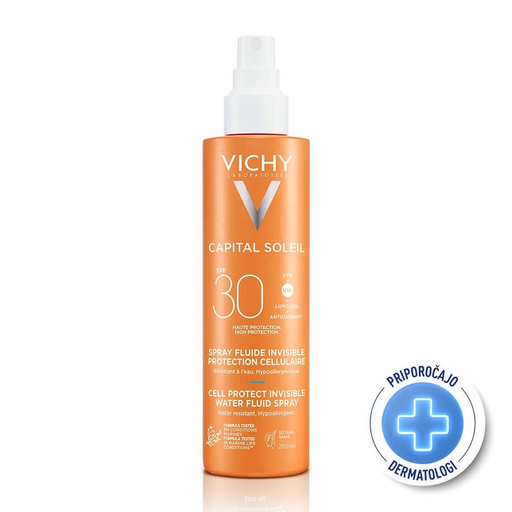 Vichy Capital Soleil Cell Protect Флуиден спрей за защита на кожните клетки SPF30 x200 мл