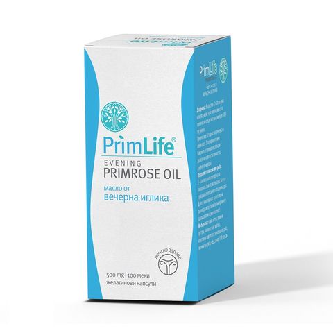 Primlife Масло от вечерна иглика при менопауза 500 mg х100 меки капсули Naturprodukt