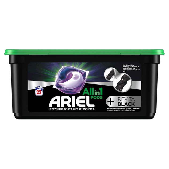 Ariel All in 1 Black Гел капсули за черно пране 22 броя x21.3 грама
