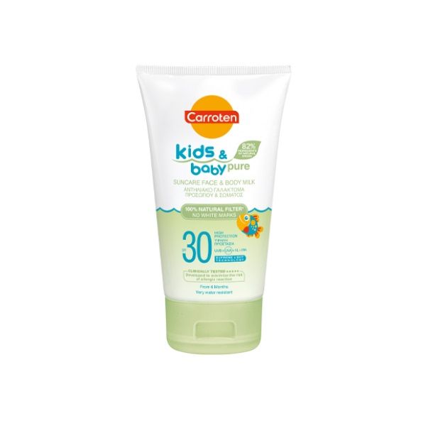 Carroten Kids & Baby Слънцезащитно мляко за лице и тяло за бебета и деца SPF30 x125 мл