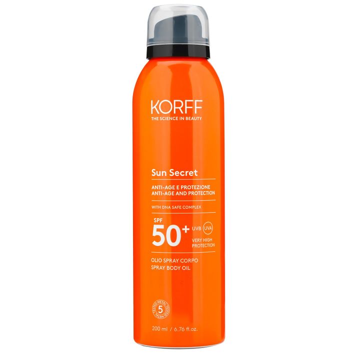 Korff Sun Secret Слънцезащитна спрей емулсия за тяло SPF50+ x200 мл