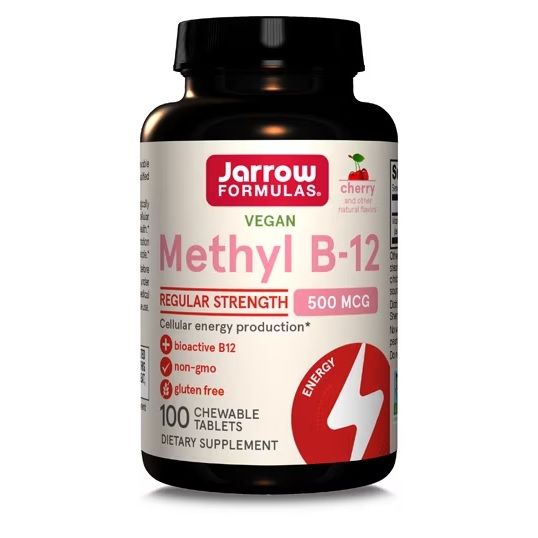 Methyl B-12 Метилкобаламин (метил B-12) с вкус на череша, 500 мкг x100 ...