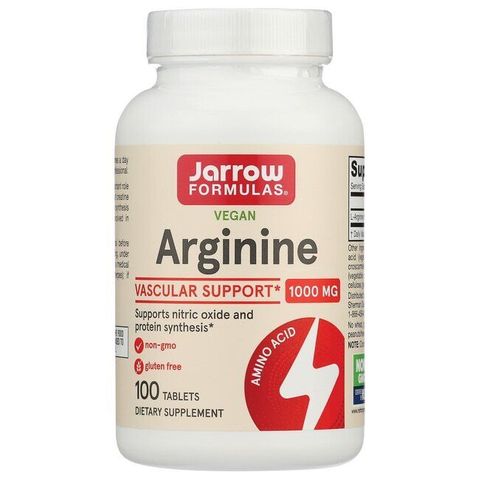 Arginine L-аргинин хидрохлорид за поддържа на нивата на азотен оксид, 1000 мг x100 таблетки, Jarrow