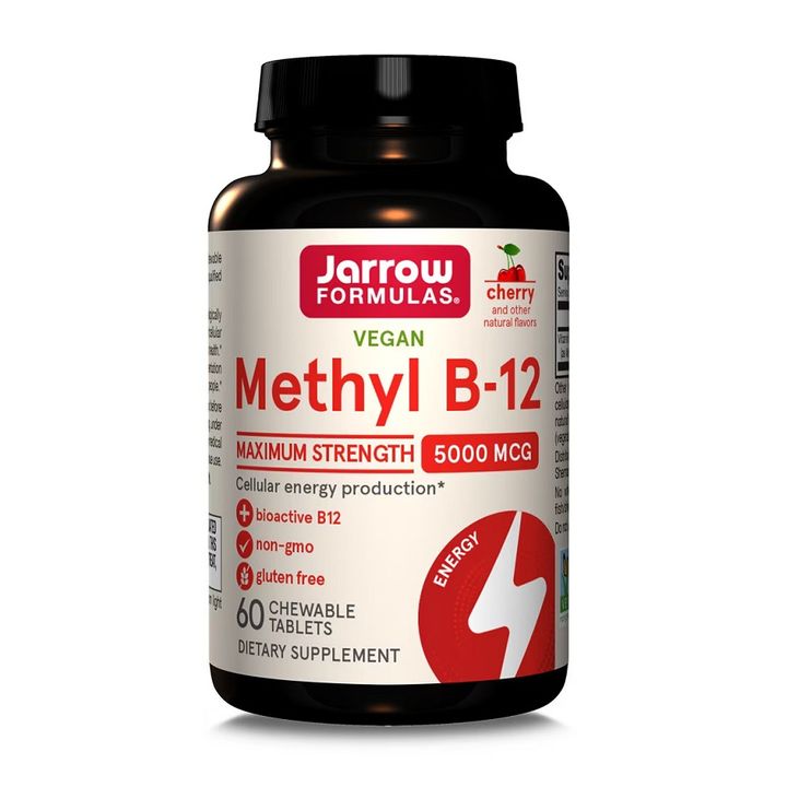 Methyl B-12 Метилкобаламин (метил B-12) с вкус на череша, 5000 мкг x60 дражета, Jarrow