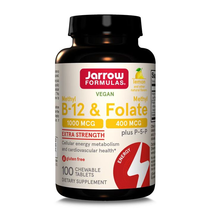 Methyl B-12 & Methyl Folate Mетил B-12, Mетилфолат + пиридоксал-5-фосфат (Р5Р) x100 дражета, Jarrow