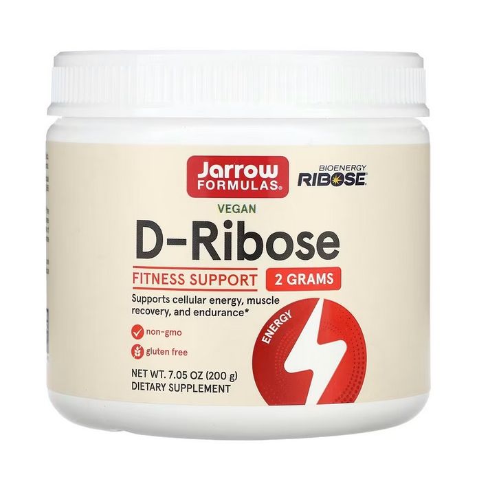 Ribose D-Рибоза за поддържане на мускулното възстановяване и енергийната продукция x200 грама, Jarrow