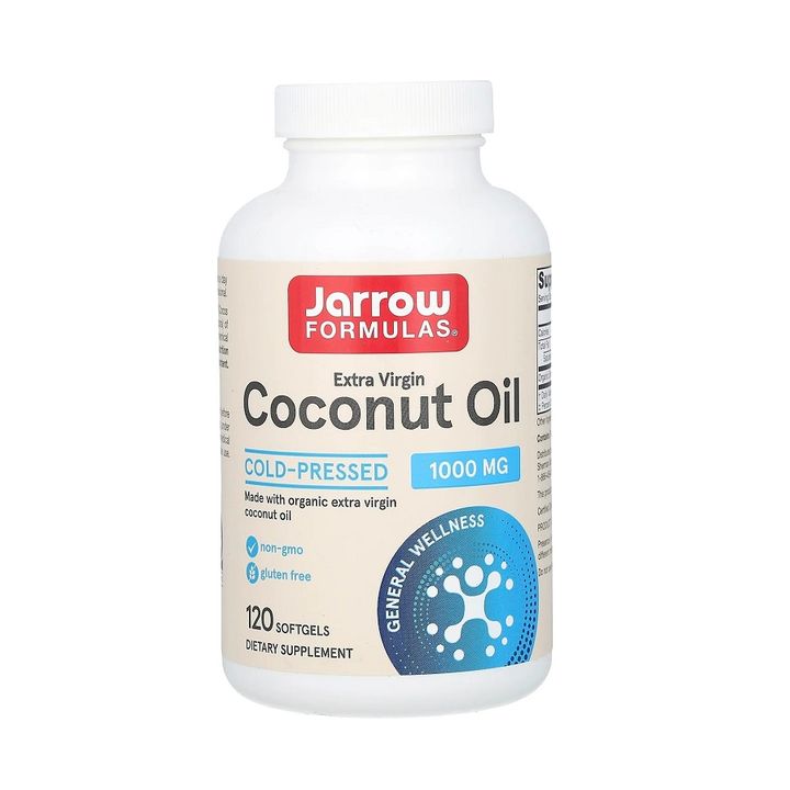 Coconut Oil Extra Virgin Кокосово масло, 1000 мг x120 софтгел капсули, Jarrow