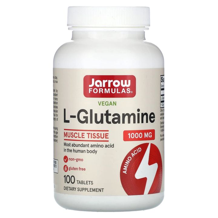 L-Glutamine Л-глутамин за поддържка на мускулната тъкан и имунната функция, 1000 мг x100 таблетки, Jarrow