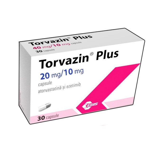 Торвазин Плюс 20 mg/10 mg х30 твърди капсули Egis