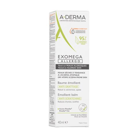 A-Derma Exomega Allergo Емолиентен балсам за лице - стерилна козметика x40 мл