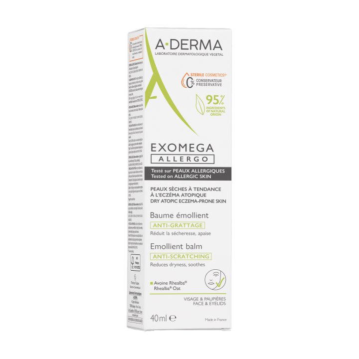 A-Derma Exomega Allergo Емолиентен балсам за лице - стерилна козметика x40 мл