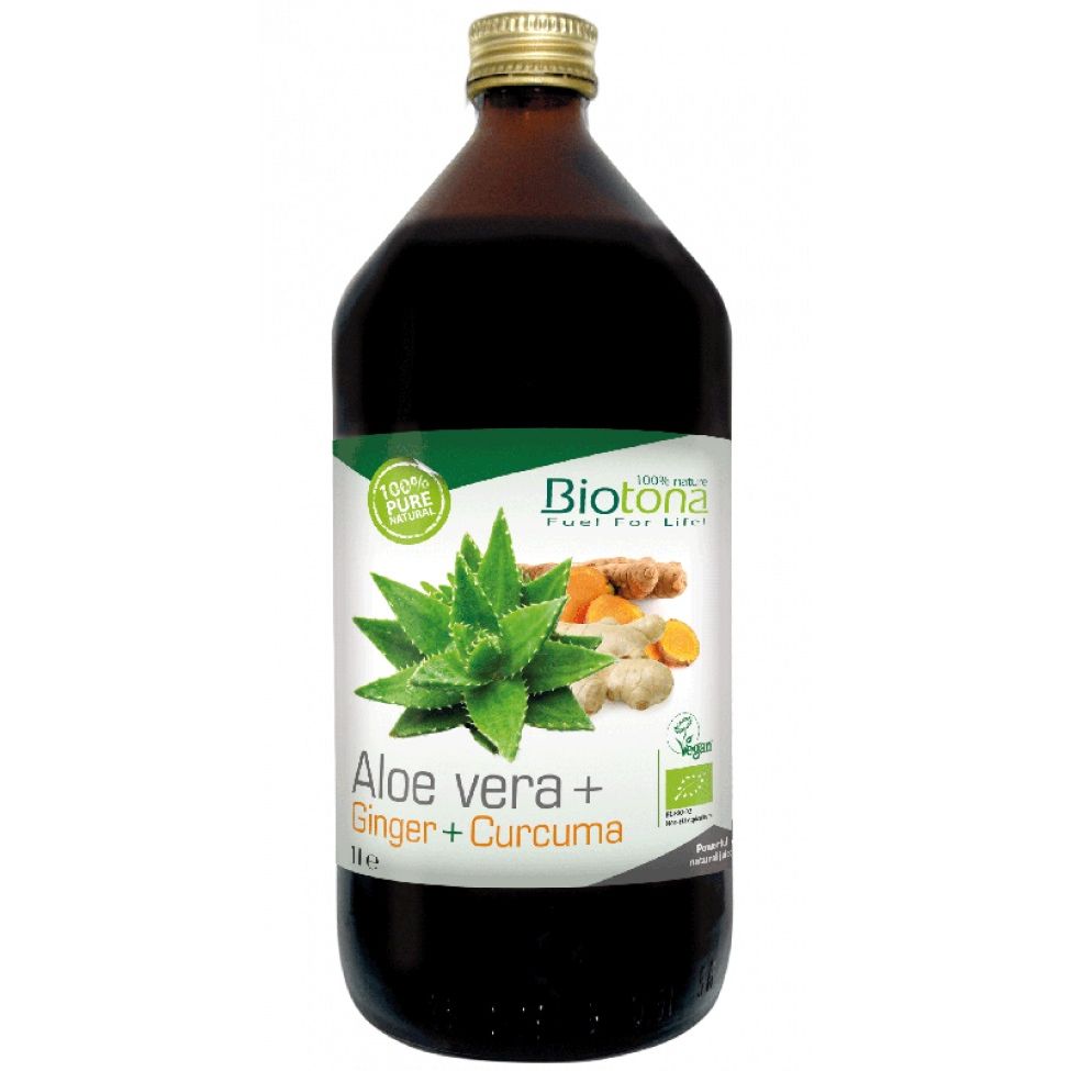 Органичен сок от алое вера, джинджифил и куркума х1000 мл Biotona