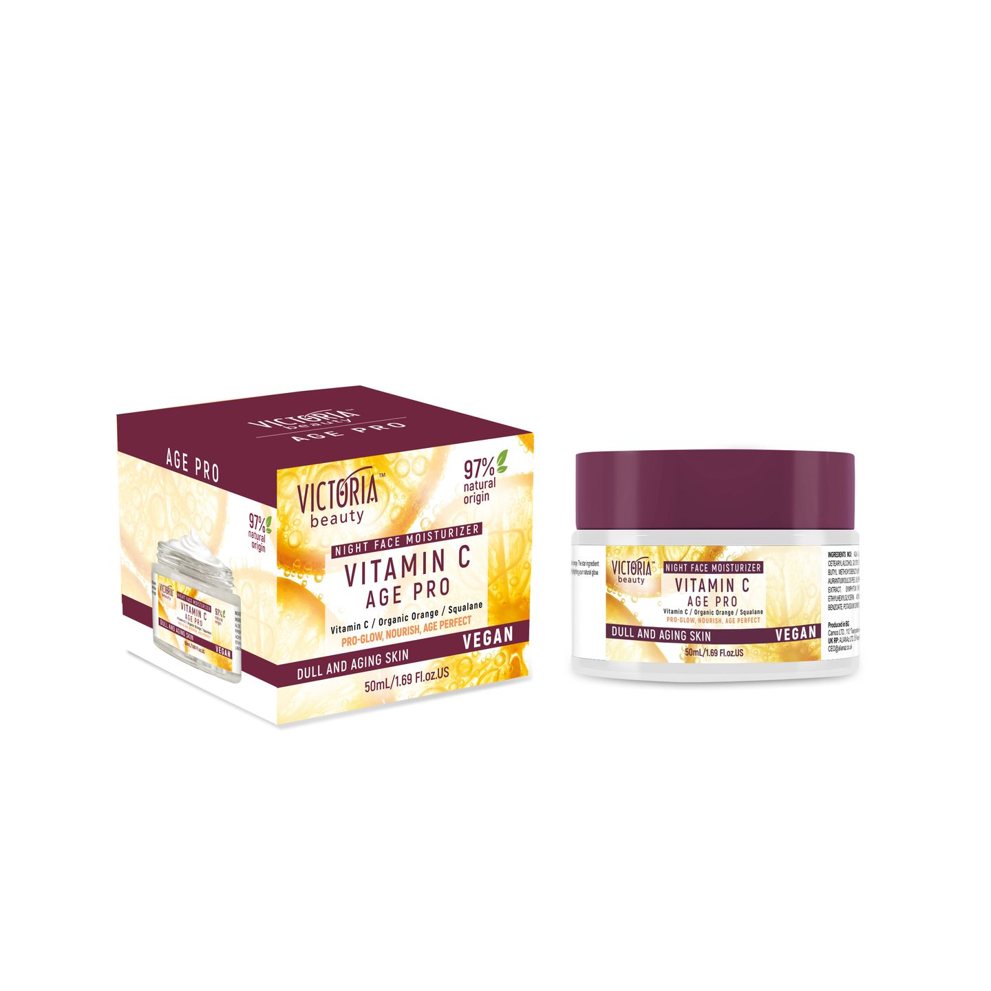 Victoria Beauty Vitamin C Age Pro Нощен крем за лице с витамин С и ...